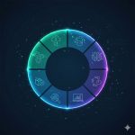 Ciclo de dados com ícones modernos e coloridos