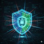 Escudo de segurança digital com cadeado