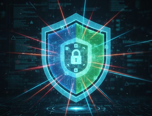 Escudo de segurança digital com cadeado